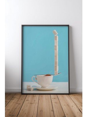 Keyf Home Sweet Tooth Siyah Çerçeveli Mdf Tablo Poster Salon Duvar Dekoru Hediye