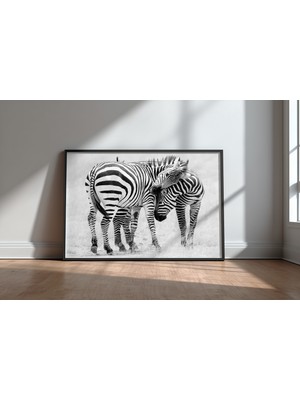Keyf Home Tender Moment Siyah Çerçeveli Mdf Tablo Poster Salon Duvar Dekoru Hediye