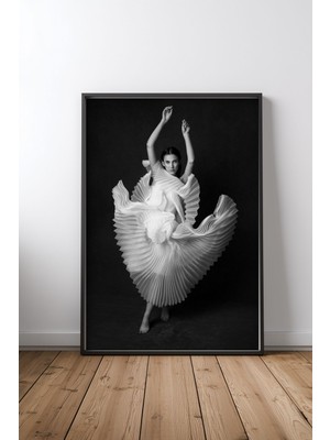 Keyf Home Swan Lake Siyah Çerçeveli Mdf Tablo Poster Salon Duvar Dekoru Hediye