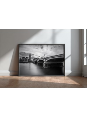 Keyf Home Westminster Serenity Siyah Çerçeveli Mdf Tablo Poster Salon Duvar Dekoru Hediye