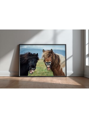 Keyf Home Wıld Smıle Siyah Çerçeveli Mdf Tablo Poster Salon Duvar Dekoru Hediye