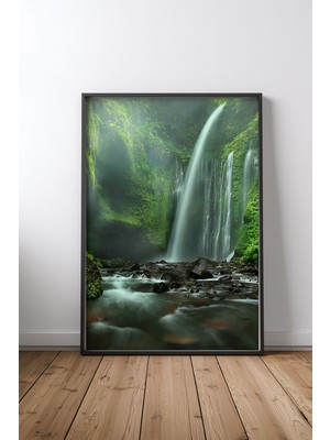 Keyf Home Tiu Kelep Siyah Çerçeveli Mdf Tablo Poster Salon Duvar Dekoru Hediye