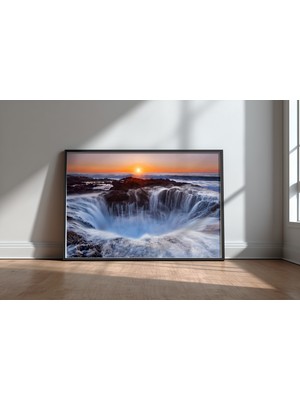 Keyf Home Thors Well Siyah Çerçeveli Mdf Tablo Poster Salon Duvar Dekoru Hediye