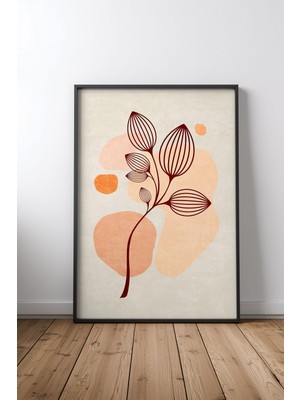 Keyf Home Zarif Cicekler 01 Siyah Çerçeveli Mdf Tablo Poster Salon Duvar Dekoru Hediye