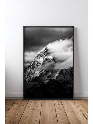 Keyf Home Rock And Wind Siyah Çerçeveli Mdf Tablo Poster Salon Duvar Dekoru Hediye