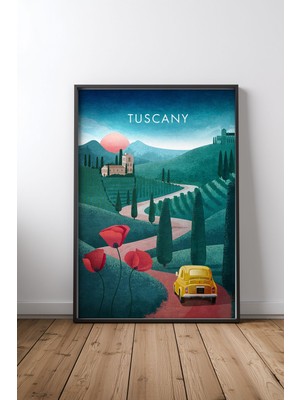 Keyf Home Tuscany 1 Siyah Çerçeveli Mdf Tablo Poster Salon Duvar Dekoru Hediye