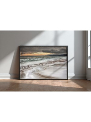 Keyf Home The Sea Siyah Çerçeveli Mdf Tablo Poster Salon Duvar Dekoru Hediye