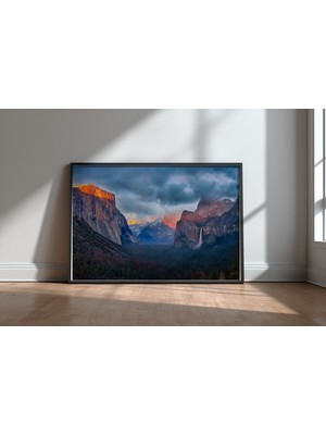Keyf Home Yin And Yang Of Yosemite Siyah Çerçeveli Mdf Tablo Poster Salon Duvar Dekoru Hediye