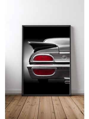 Keyf Home 1960 Starliner Hardtop Siyah Çerçeveli Mdf Tablo Poster Salon Duvar Dekoru Hediye