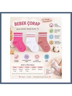 Bezos Assn Bebek Çorap USB2206 Rose Adet Fiyatıdır · Beden: 6-12 Ay · Renk: Rose BZS10