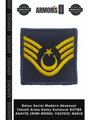 Armoris Delux Serisi Modern Aksesuar Tekstil Arma Kolay Kullanım Rütbe Asayiş (Mini Model Yazısız) Nakış