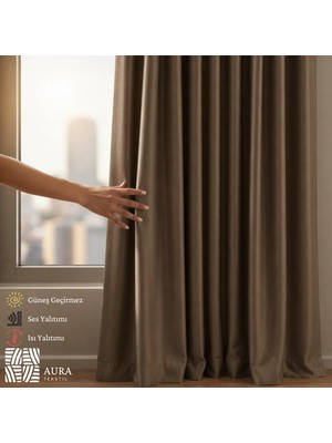 Fluiana Blackout Perde | Kahverengi Blackout Perde |%100 Karartma Perde|güneş Geçirmez Perde |ışık Geçirmez