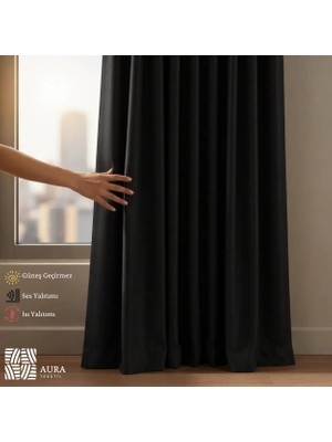 Fluiana Blackout Perde | Siyah Blackout Perde |%100 Karartma Perde|güneş Geçirmez Perde |ışık Geçirmez