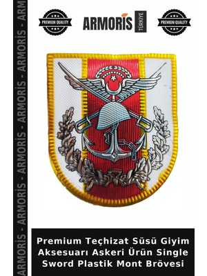 Armoris Premium Teçhizat Süsü Giyim Aksesuarı Askeri Ürün Single Sword Plastik Mont Brövesi