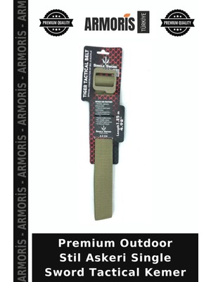 Armoris Premium Outdoor Stil Askeri Single Sword Tactical Kemer
