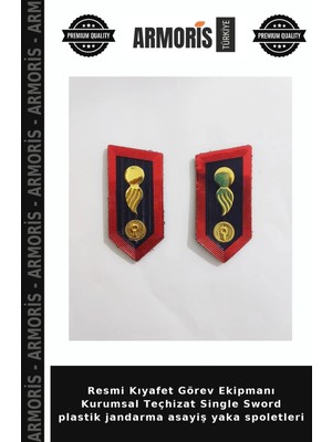 Armoris Resmi Kıyafet Görev Ekipmanı Kurumsal Teçhizat Single Sword Plastik Jandarma Asayiş Yaka Spoletleri