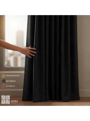 Fluiana Blackout Perde | Siyah Blackout Perde |%100 Karartma Perde|güneş Geçirmez Perde |ışık Geçirmez