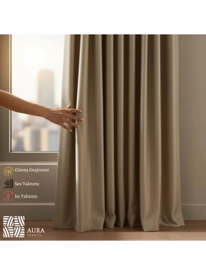 Fluiana Blackout Perde | Bej Blackout Perde |%100 Karartma Perde|güneş Geçirmez Perde |ışık Geçirmez