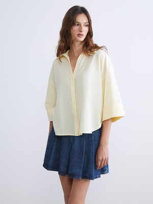 LC Waikiki Lcw Vision Sarı Oversize Kadın Gömlek