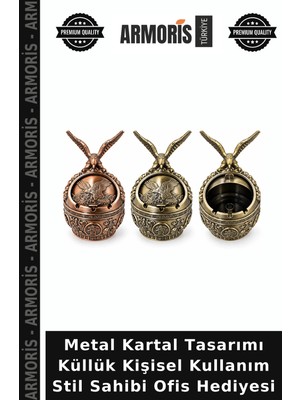 Armoris Metal Kartal Tasarımı Küllük Kişisel Kullanım Stil Sahibi Ofis Hediyesi