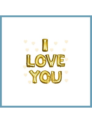 Bezos I Love You Folyo Balon Altın Renk 35 cm MBT06