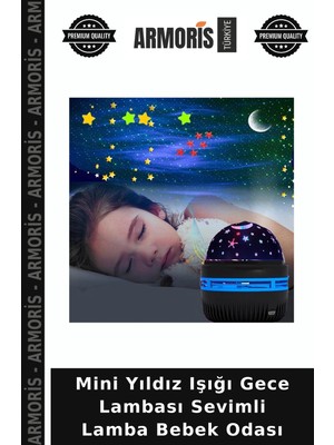 Armoris Mini Yıldız Işığı Gece Lambası Sevimli Lamba Bebek Odası