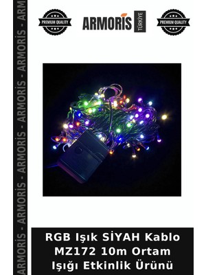 Armoris Rgb Işık Siyah Kablo MZ172 10M Ortam Işığı Etkinlik Ürünü