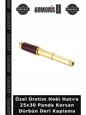 Armoris Özel Üretim Hobi Hatıra 25X30 Panda Korsan Dürbün Deri Kaplama