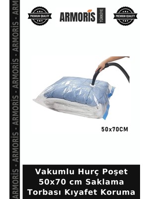 Armoris Vakumlu Hurç Poşet 50X70 cm Saklama Torbası Kıyafet Koruma