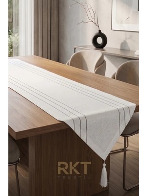 RKT Tekstil Leke Tutmaz Runner Krem 150X40