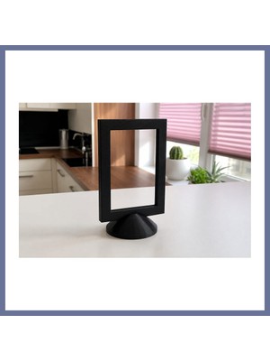 Bezos 3D Baskı Modern Fotoğraf Çerçevesi - Masaüstü ve Raf Üstü Dekoratif Resimlik-Siyah Dlra