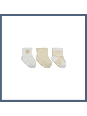 Bezos Little Love Girl 3'lü Penye Soket Çorap 10137 Ekru · Beden: 0-3 Ay · Renk: Ekru BZS10