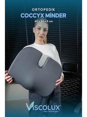 Toptan Budur Coccyx Ortopedik Visco Oturma ve Kuyruk Sokumu Minderi, Hemoroid, Füme, 44X36X9,5