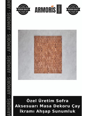 Armoris Özel Üretim Sofra Aksesuarı Masa Dekoru Çay Ikramı Ahşap Sunumluk