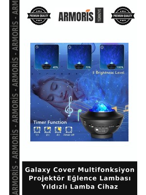 Armoris Galaxy Cover Multifonksiyon Projektör Eğlence Lambası Yıldızlı Lamba Cihaz