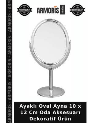 Armoris Ayaklı Oval Ayna 10 x 12 cm Oda Aksesuarı Dekoratif Ürün