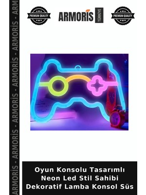 Armoris Oyun Konsolu Tasarımlı Neon LED Stil Sahibi Dekoratif Lamba Konsol Süs