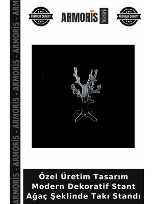 Armoris Özel Üretim Tasarım Modern Dekoratif Stant Ağaç Şeklinde Takı Standı