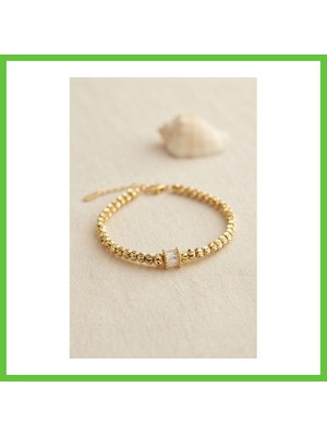 Bezos cm Gold Renk Dorika Model Baget Taş Detaylı Kadın Bileklik Dmc
