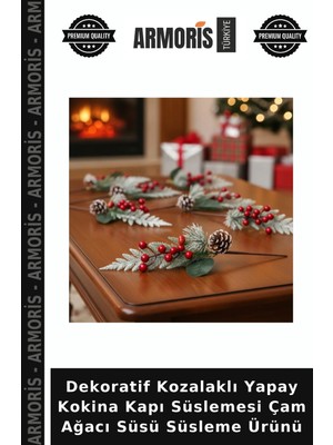 Armoris Dekoratif Kozalaklı Yapay Kokina Kapı Süslemesi Çam Ağacı Süsü Süsleme Ürünü