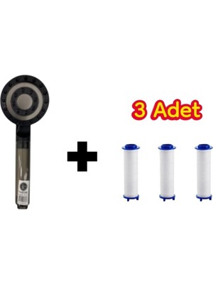 Elarque 2'li Set Filtreli Duş Başlığı + 3 Adet Yedek Filtre