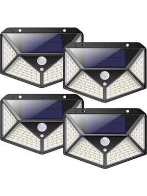 Royal Rain Store 4 Adet Güneş Enerjili Solar Bahçe Duvar Lamba Aydınlatma 100 LED