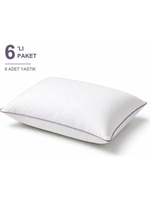 Elarque Biyeli Yastık 6'lı Paket 50X70 cm 1100 gr Boncuk Silikon Elyaf Dolgulu