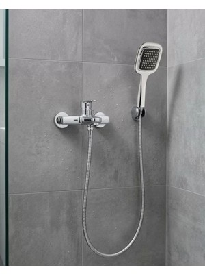 Elarque Siyah Duş Seti El Duşu Başlığı Spiral Hortum Banyo Aksesuarı