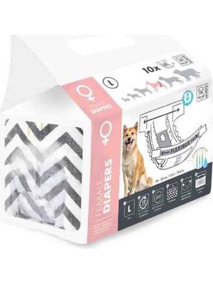 Hilera M-Pets Diapers Dişi Köpekler Için Külot (L) 10LU