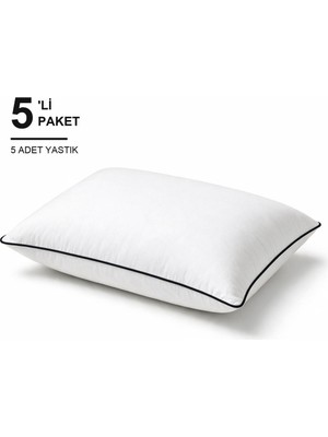 Elarque Biyeli Yastık 5'li Paket 50X70 cm 600 gr Boncuk Silikon Dolgulu Siyah