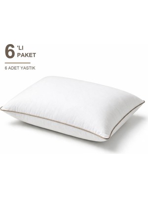 Elarque Biyeli Yastık 6'lı Paket 50X70 cm Boncuk Silikon Elyaf Dolgulu