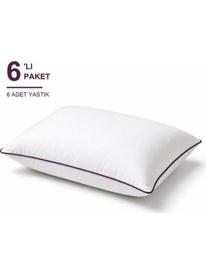 Elarque Biyeli Yastık 6'lı Paket 50X70 cm 1100 gr Boncuk Silikon Elyaf Dolgulu