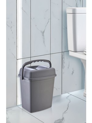 Elarque Tutma Saplı Banyo Mutfak Çöp Kovası 5 Litre