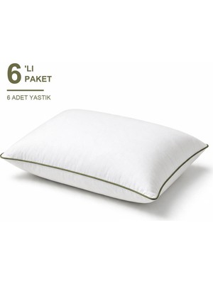 Elarque Biyeli Yastık 6'lı Paket 50X70 cm 600 gr Boncuk Silikon Dolgulu Haki